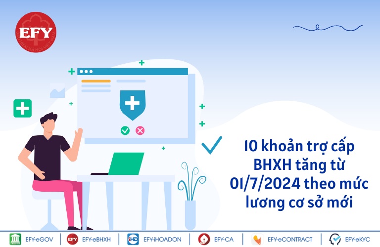 10 khoản trợ cấp BHXH tăng từ 01/7/2024 theo mức lương cơ sở mới