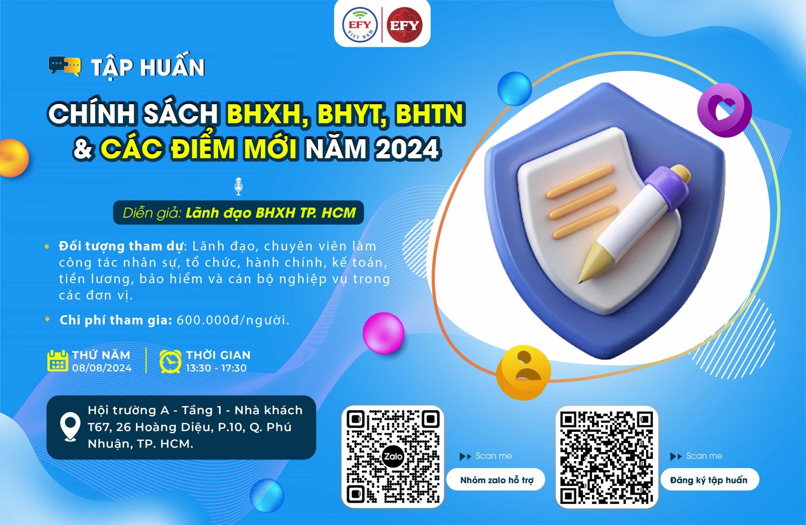 Tập huấn chính sách BHXH, BHYT, BHTN và các điểm mới năm 2024