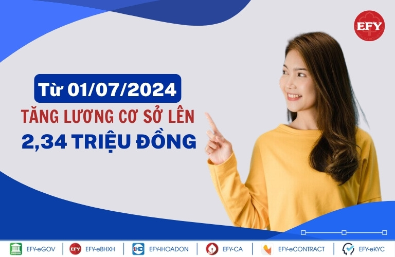 Từ 01/07/2024 tăng lương cơ lên 2,34 triệu đồng/tháng