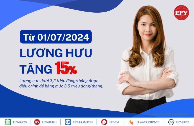 Từ 01/07/2024 lương hưu tăng 15%