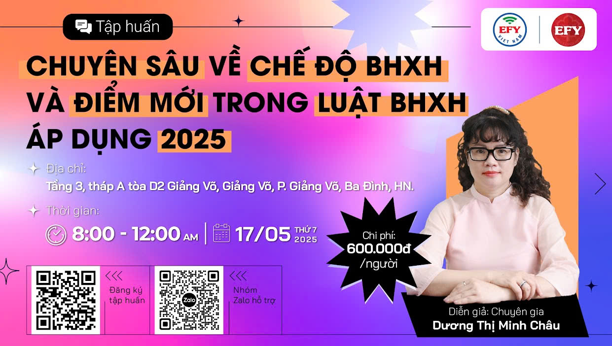 Tập huấn chuyên sâu về chế độ BHXH và điểm mới trong luật BHXH áp dụng 2025