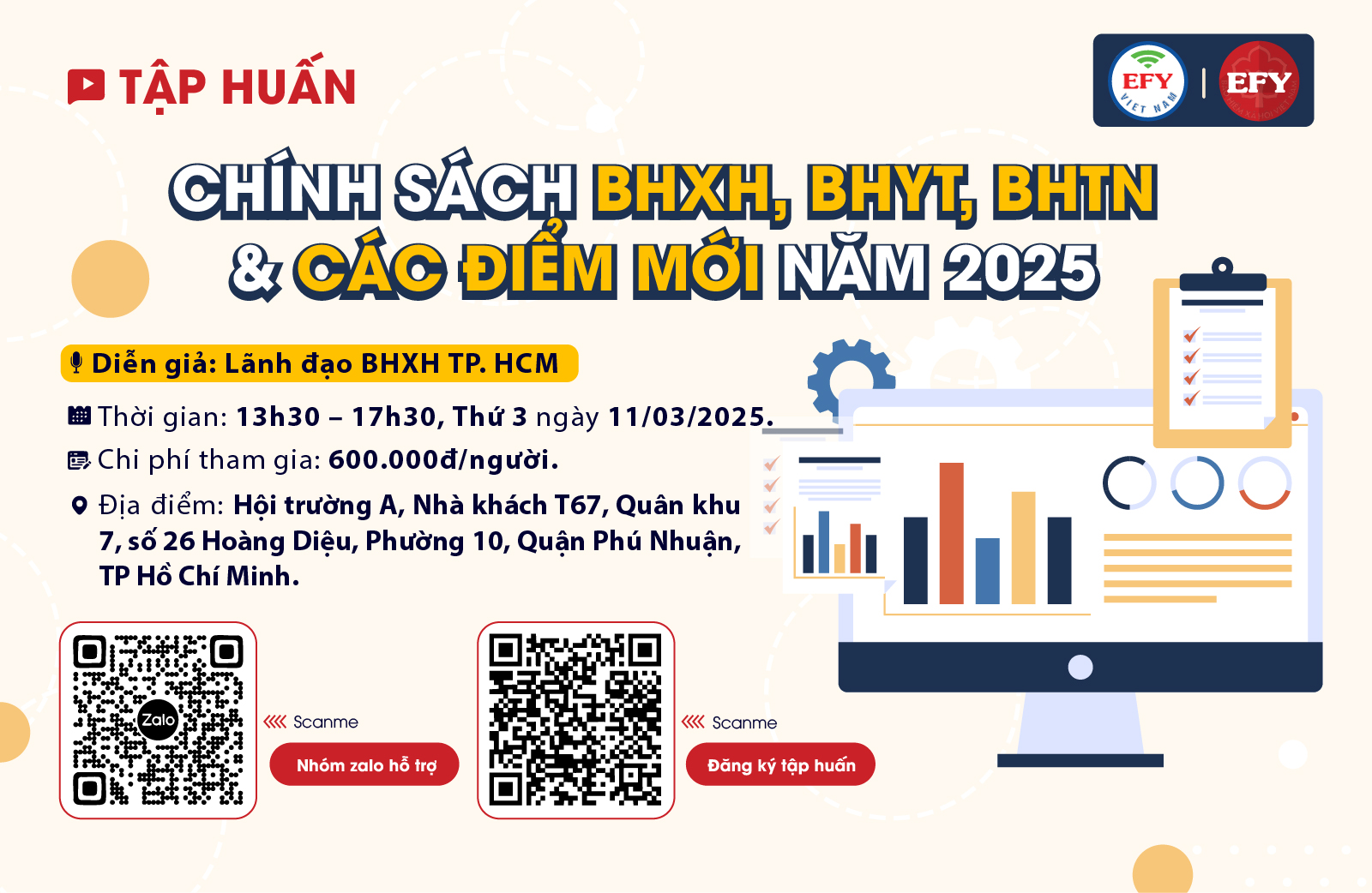 Thư mời tham gia lớp Tập huấn chính sách BHXH và các điểm mới năm 2025