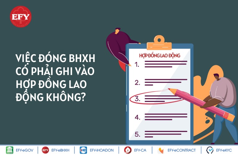 Việc đóng BHXH có phải ghi vào hợp đồng lao động không?