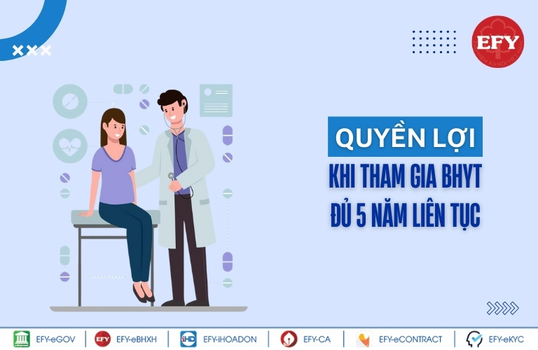 Các quyền lợi khi tham gia BHYT đủ 5 năm liên tục