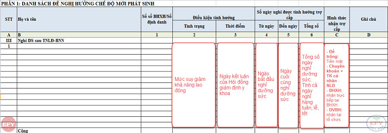 Mẫu hồ sơ kê khai hưởng chế độ dưỡng sức phục hồi sức khỏe