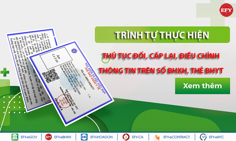 Thủ tục đổi, cấp lại, điều chỉnh thông tin trên sổ BHXH, thẻ BHYT
