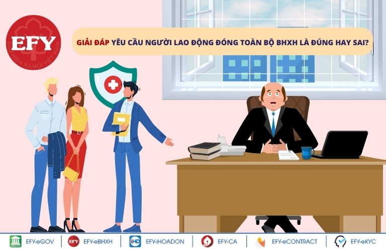 Yêu cầu người lao động đóng toàn bộ BHXH là đúng hay sai?