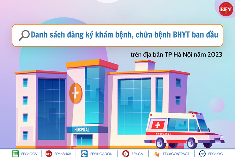 Danh sách đăng ký khám bệnh, chữa bệnh BHYT ban đầu trên địa bàn TP Hà Nội năm 2023