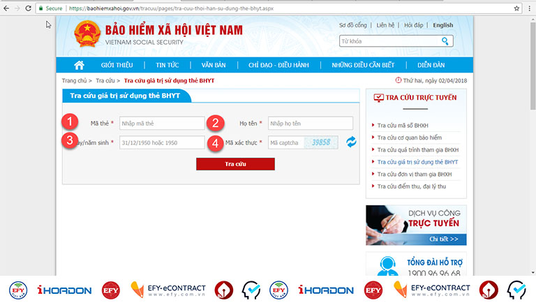 Điền các thông tin được yêu cầu