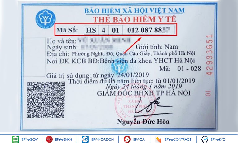 Mã số BHXH trên thẻ BHYT mẫu cũ