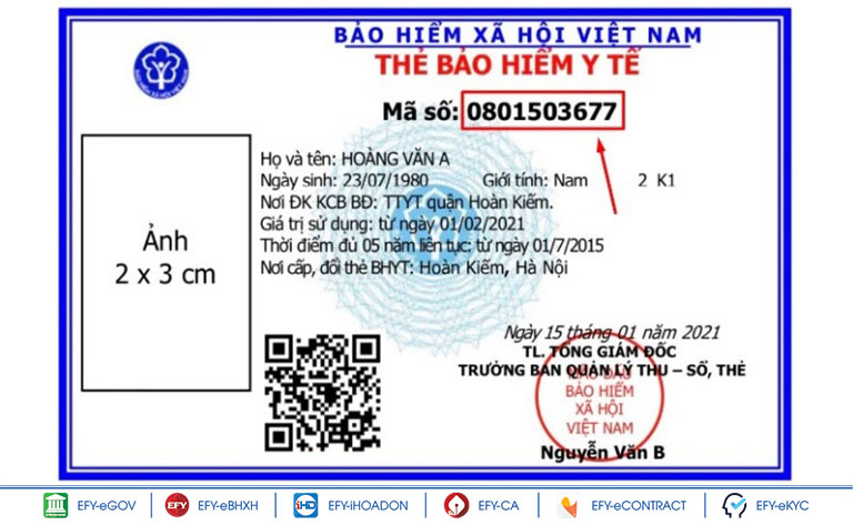 Mã số BHXH trên thẻ BHYT mẫu mới