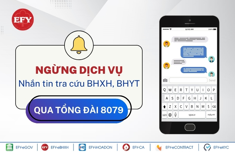 Ngừng dịch vụ tra cứu BHYT qua tin nhắn gửi tới 8079