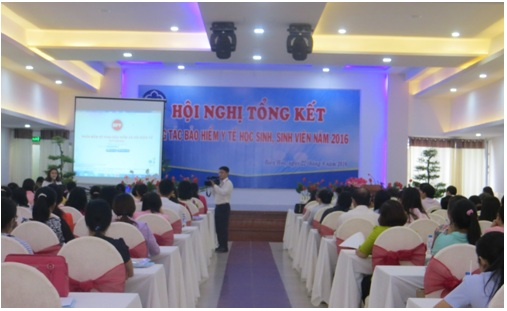 Hội nghị tổng kết công tác và tập huấn kê khai điện tử  BHYT HSSV ( Trích nguồn: http://www.baohiemxahoi.gov.vn)